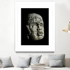 Mexican Pre Hispanic Head Sculpture Poster by Daniel Ferreira-Leites on GIANT ART - black photo illustration