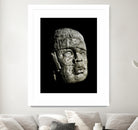 Mexican Pre Hispanic Head Sculpture Poster by Daniel Ferreira-Leites on GIANT ART - black photo illustration