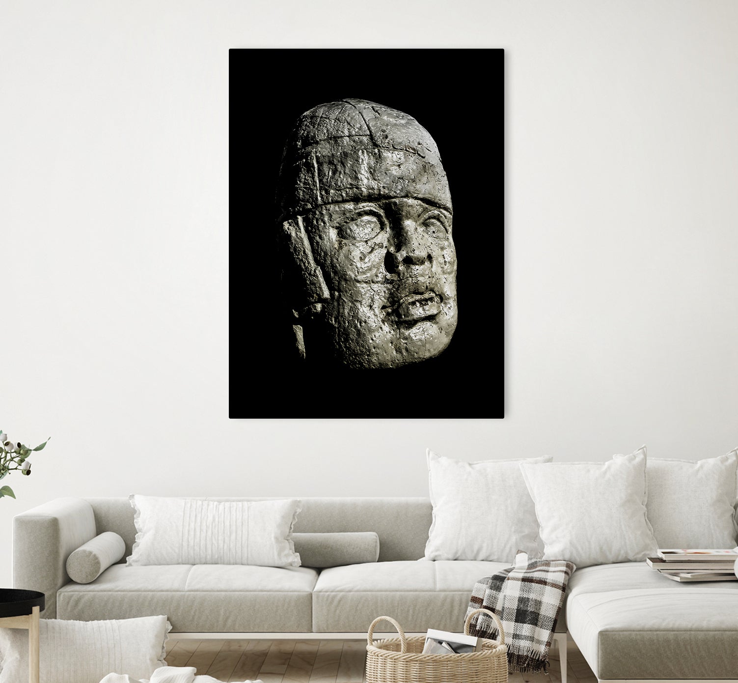 Mexican Pre Hispanic Head Sculpture Poster by Daniel Ferreira-Leites on GIANT ART - black photo illustration