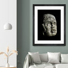 Mexican Pre Hispanic Head Sculpture Poster by Daniel Ferreira-Leites on GIANT ART - black photo illustration