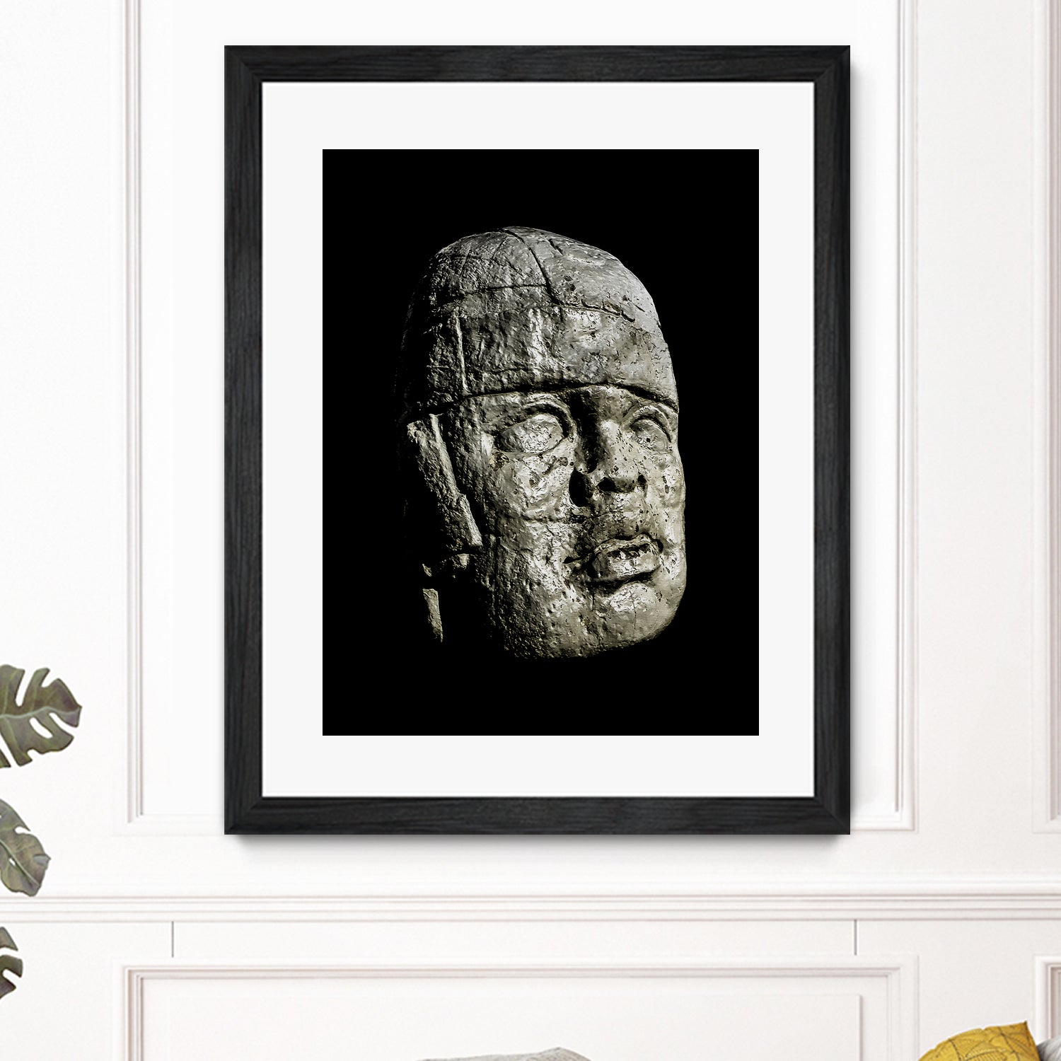 Mexican Pre Hispanic Head Sculpture Poster by Daniel Ferreira-Leites on GIANT ART - black photo illustration