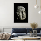 Mexican Pre Hispanic Head Sculpture Poster by Daniel Ferreira-Leites on GIANT ART - black photo illustration