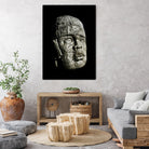 Mexican Pre Hispanic Head Sculpture Poster by Daniel Ferreira-Leites on GIANT ART - black photo illustration