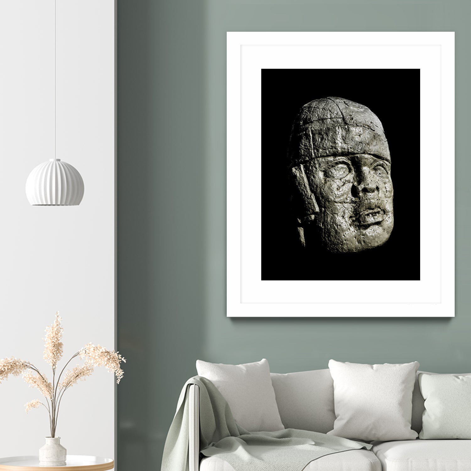 Mexican Pre Hispanic Head Sculpture Poster by Daniel Ferreira-Leites on GIANT ART - black photo illustration