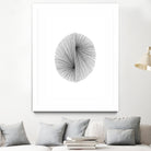 Mid Century Modern Geometric Abstract Circle Line Drawing by Janine Aykens on GIANT ART - gray mixed media