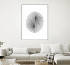 Mid Century Modern Geometric Abstract Circle Line Drawing by Janine Aykens on GIANT ART - gray mixed media