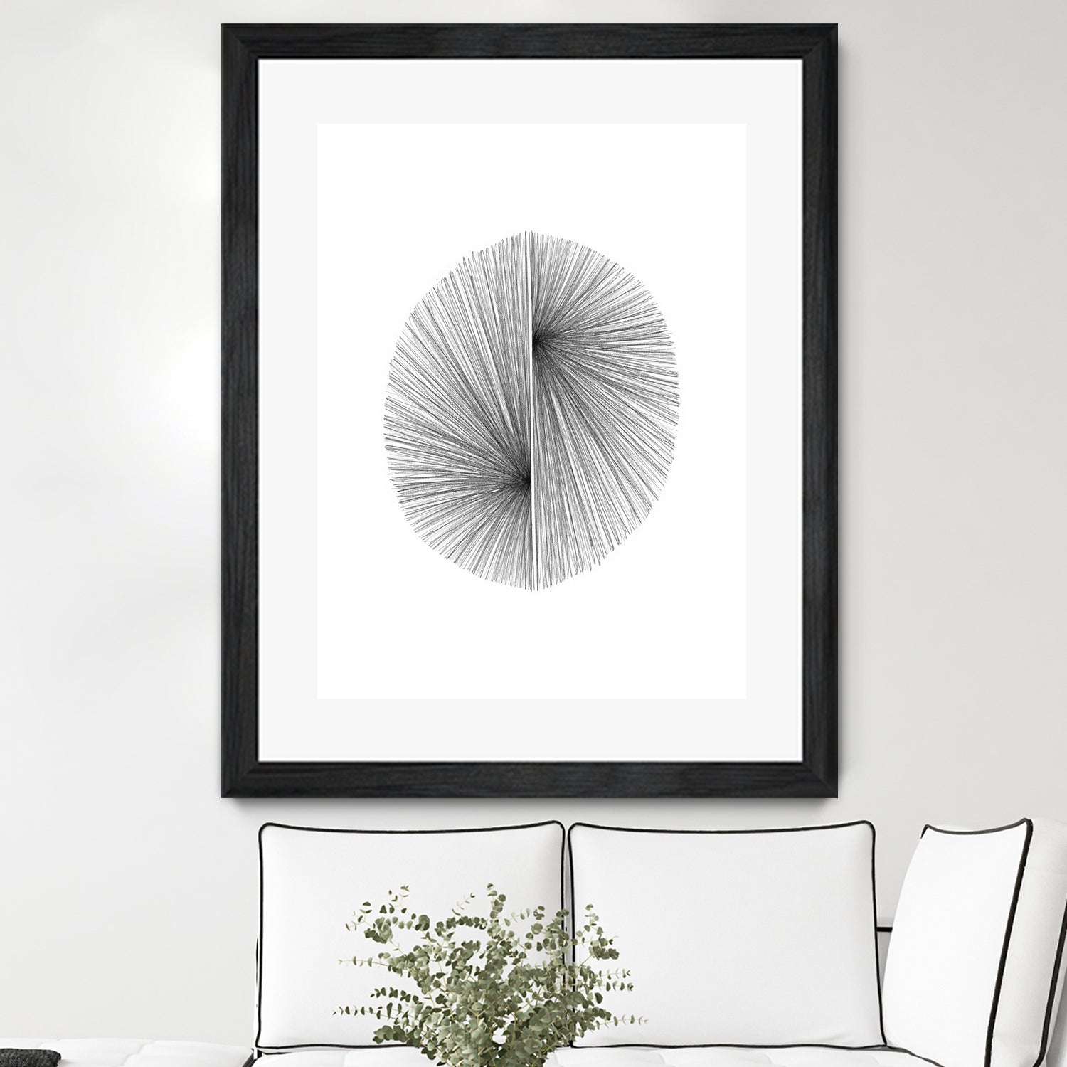 Mid Century Modern Geometric Abstract Circle Line Drawing by Janine Aykens on GIANT ART - gray mixed media