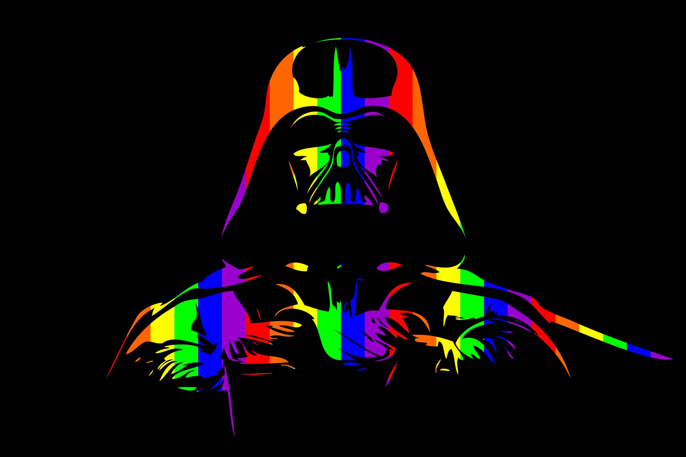 Gay Pride Darth Vader | Pop Art by William Cuccio on GIANT ART - black digital painting