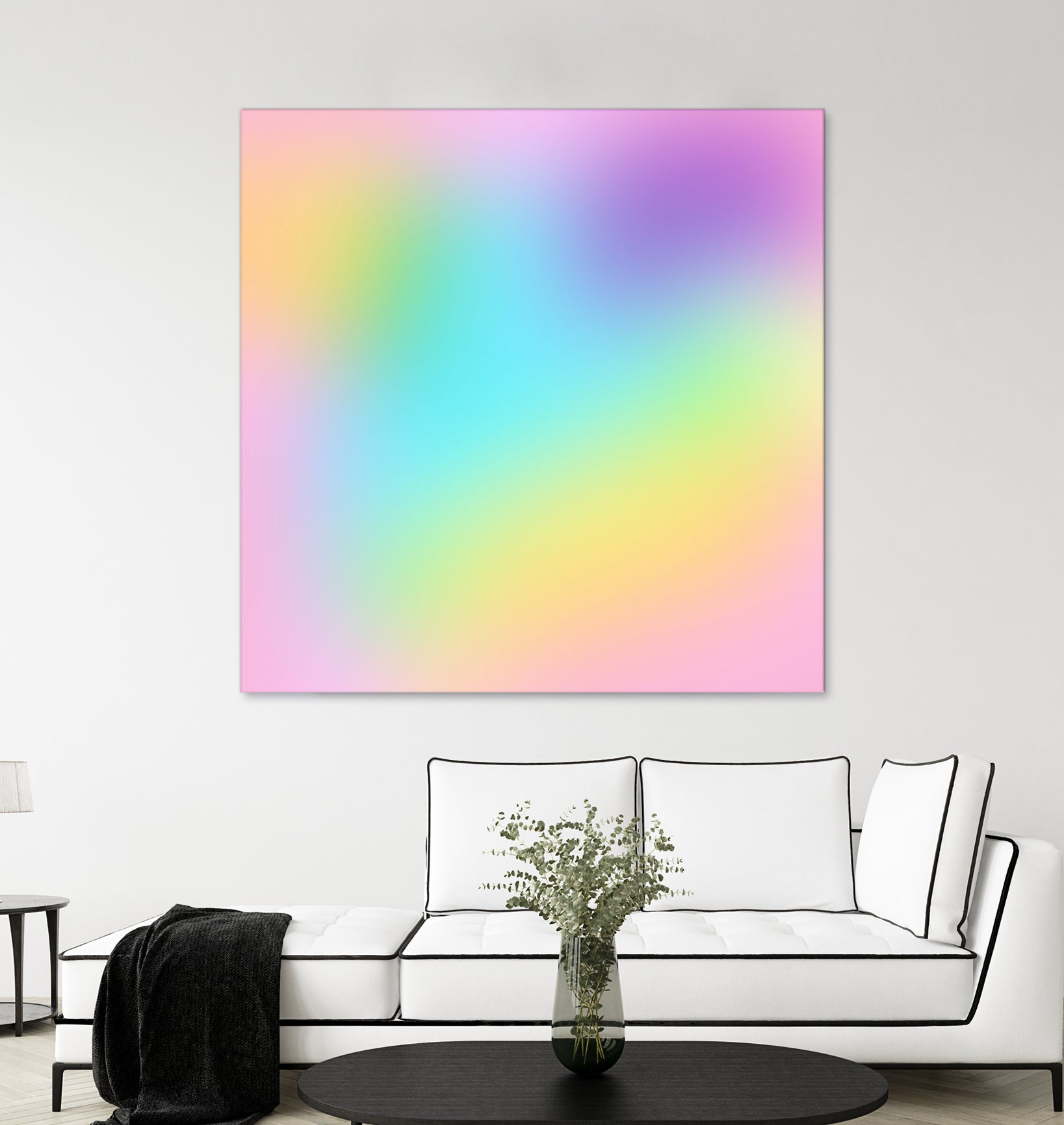 Soft Pastel Rainbow Gradient by Kelsey Lovelle on GIANT ART - blue digital painting