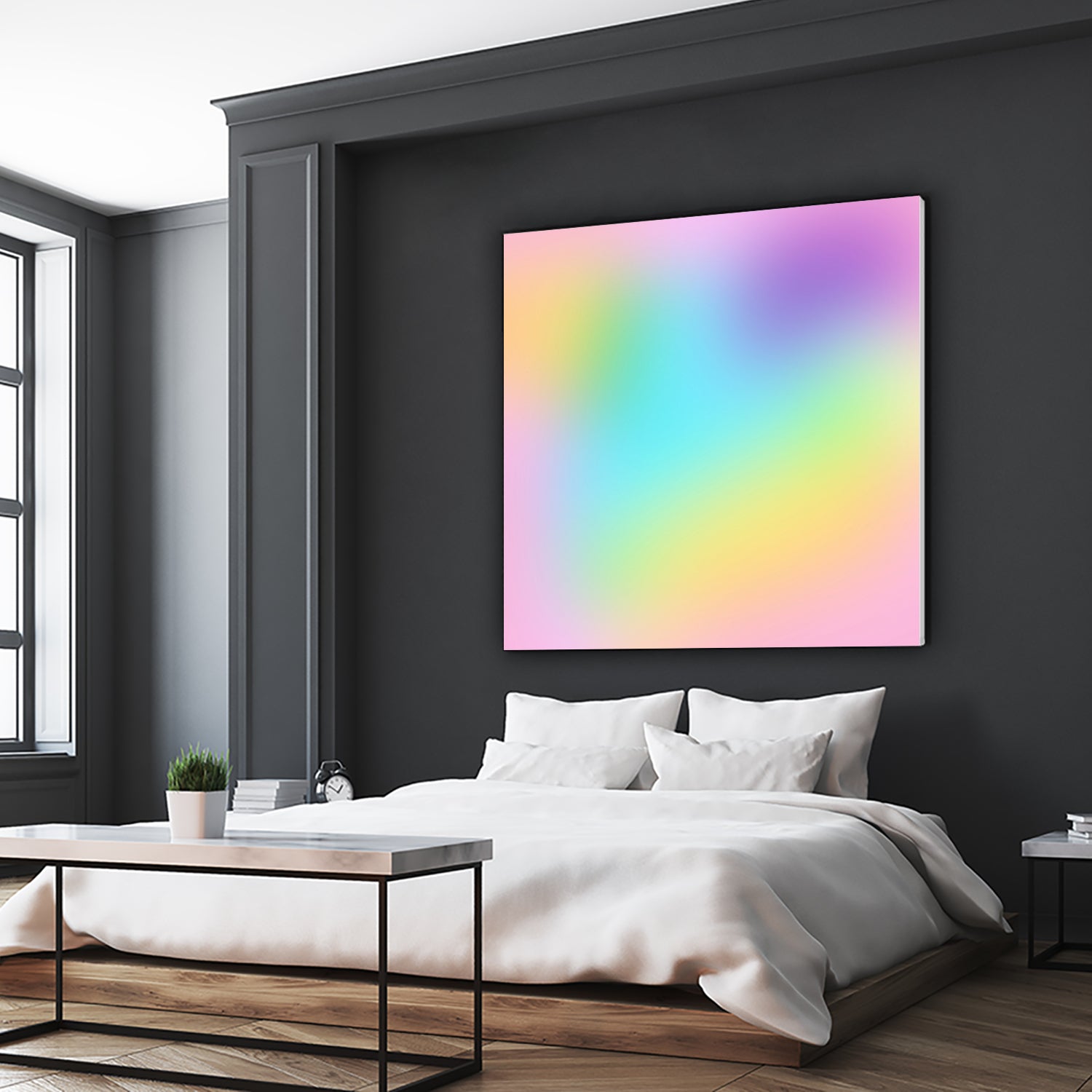 Soft Pastel Rainbow Gradient by Kelsey Lovelle on GIANT ART - blue digital painting