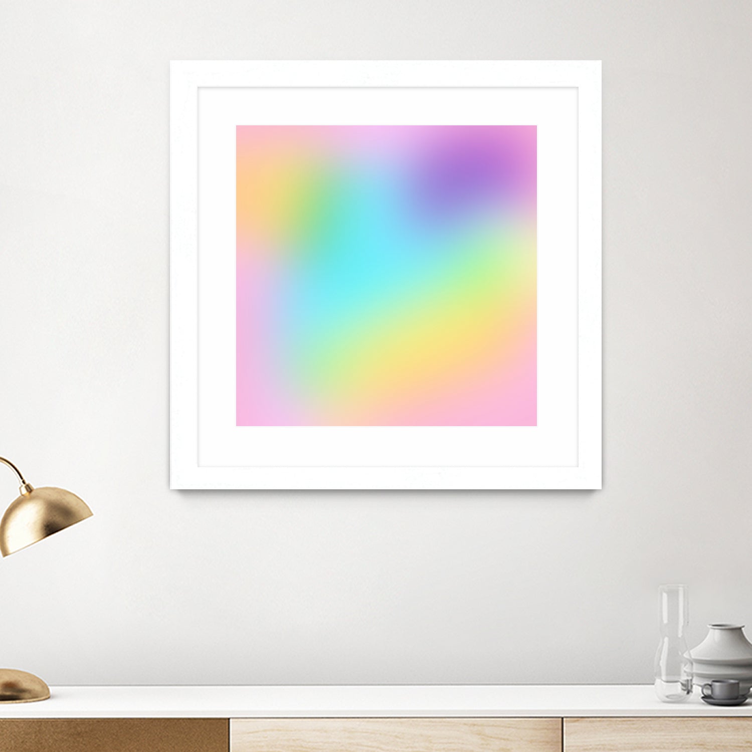 Soft Pastel Rainbow Gradient by Kelsey Lovelle on GIANT ART - blue digital painting