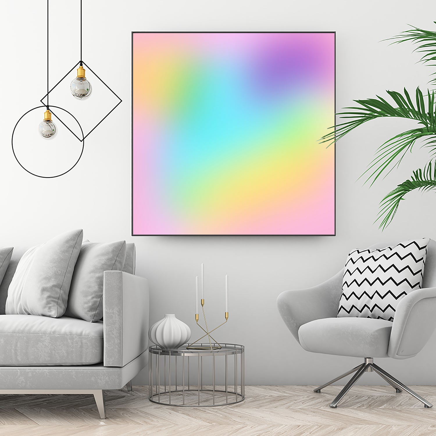 Soft Pastel Rainbow Gradient by Kelsey Lovelle on GIANT ART - blue digital painting