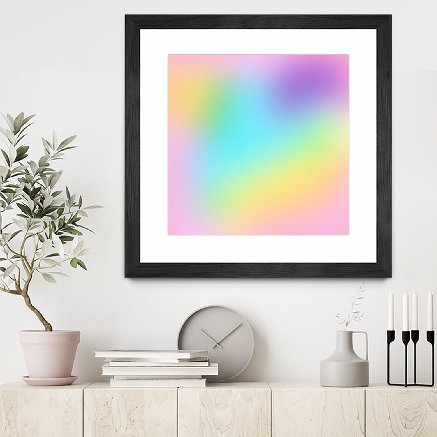 Soft Pastel Rainbow Gradient by Kelsey Lovelle on GIANT ART - blue digital painting