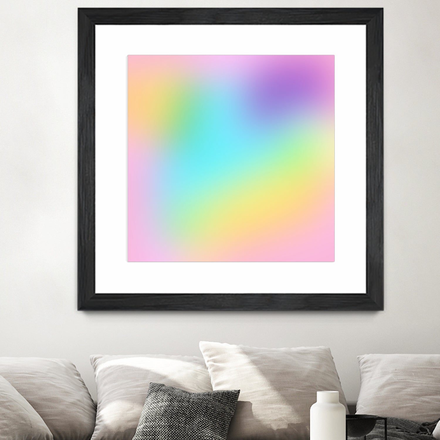 Soft Pastel Rainbow Gradient by Kelsey Lovelle on GIANT ART - blue digital painting