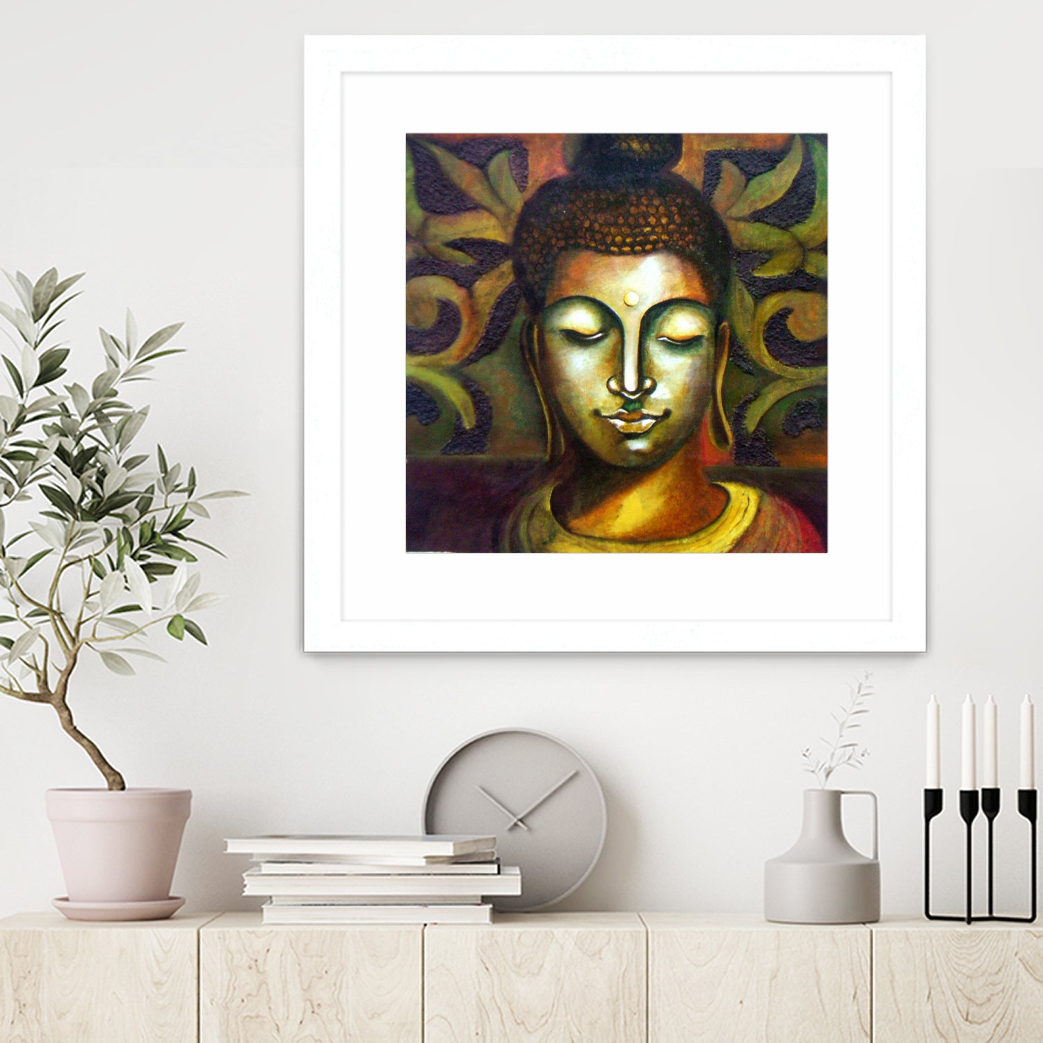 Lord Buddha by Neeraj Mrs Parswal on GIANT ART - brown mixed media