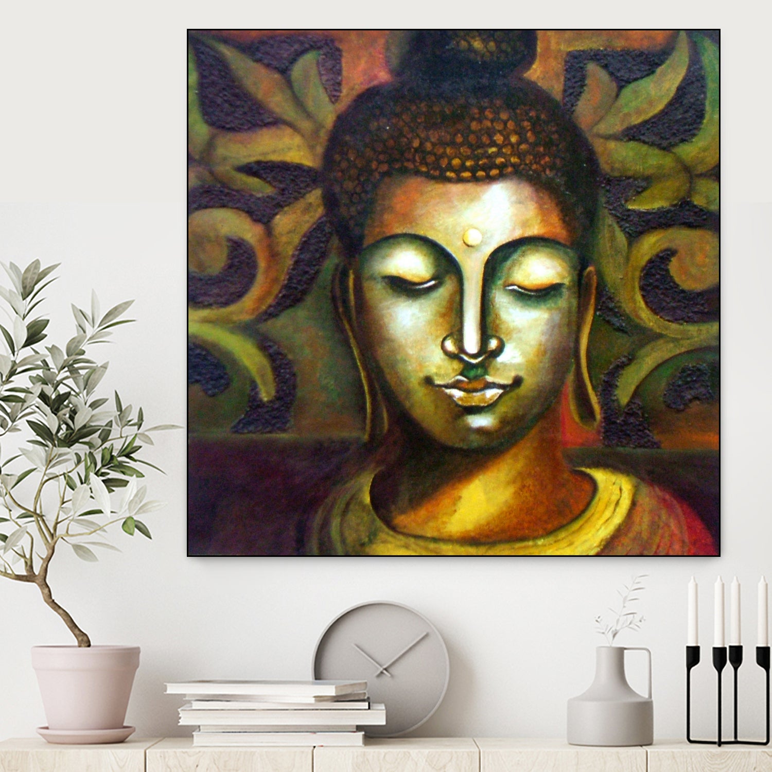 Lord Buddha by Neeraj Mrs Parswal on GIANT ART - brown mixed media