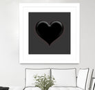 Black Heart Emoji by William Cuccio on GIANT ART - black digital painting