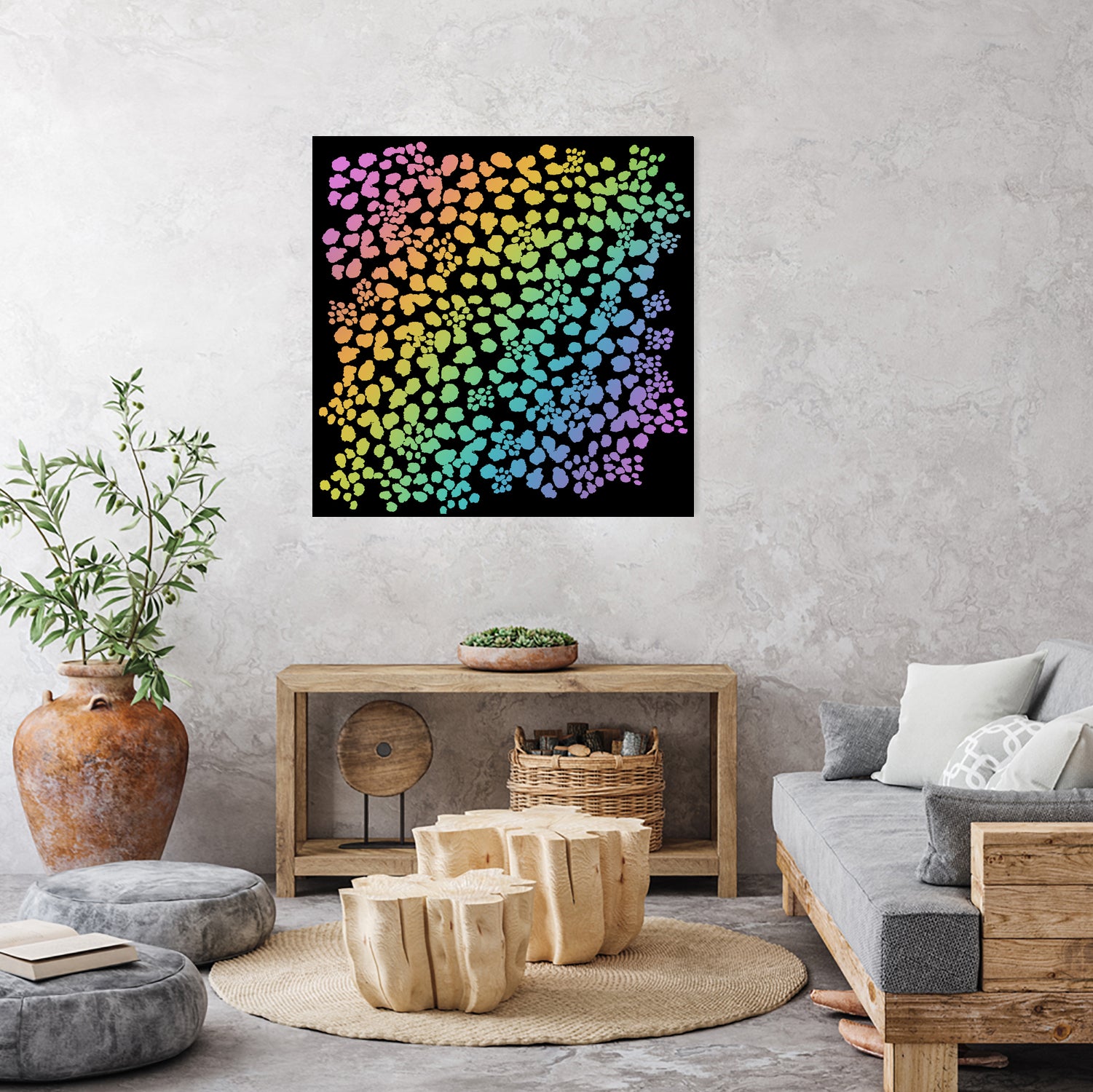 Rainbow Abstract Animal Print by Kelsey Lovelle on GIANT ART - green digital painting