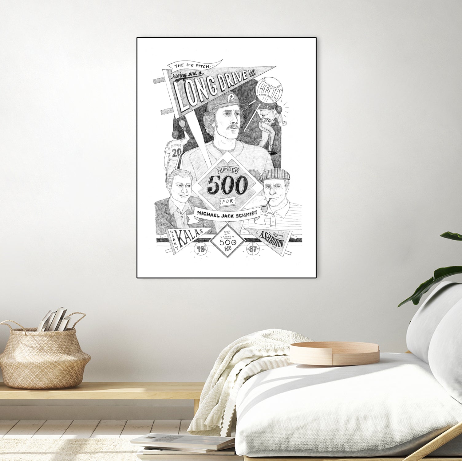 MIKE SCHMIDT 500 HR by Lewis Lenoble on GIANT ART - black mixed media