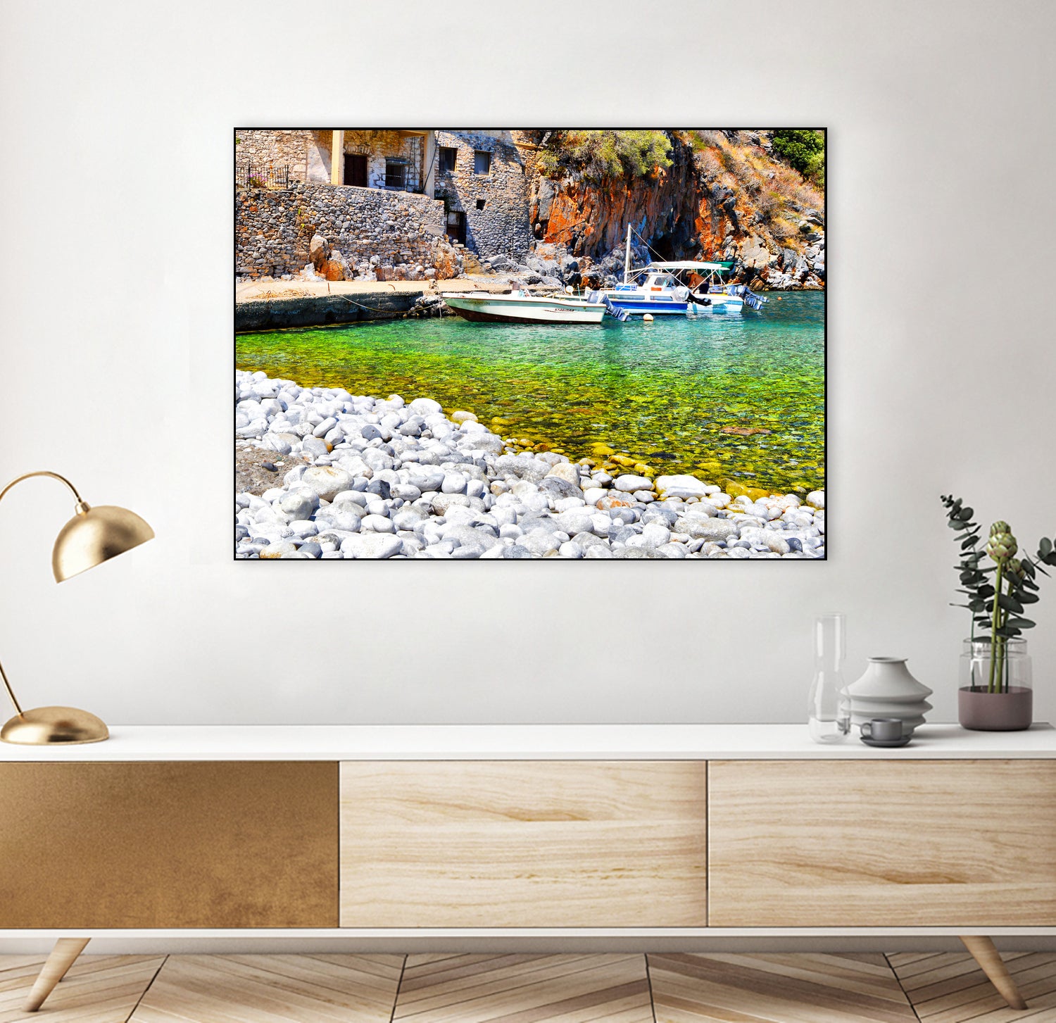 alypa beach mani greece by Haris Kavalla on GIANT ART - green photo illustration