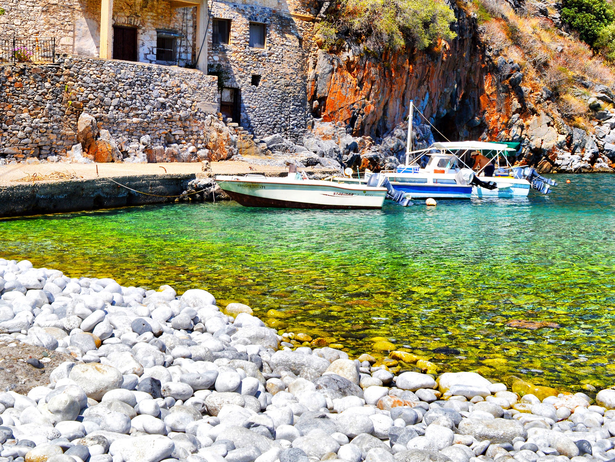 alypa beach mani greece by Haris Kavalla on GIANT ART - green photo illustration