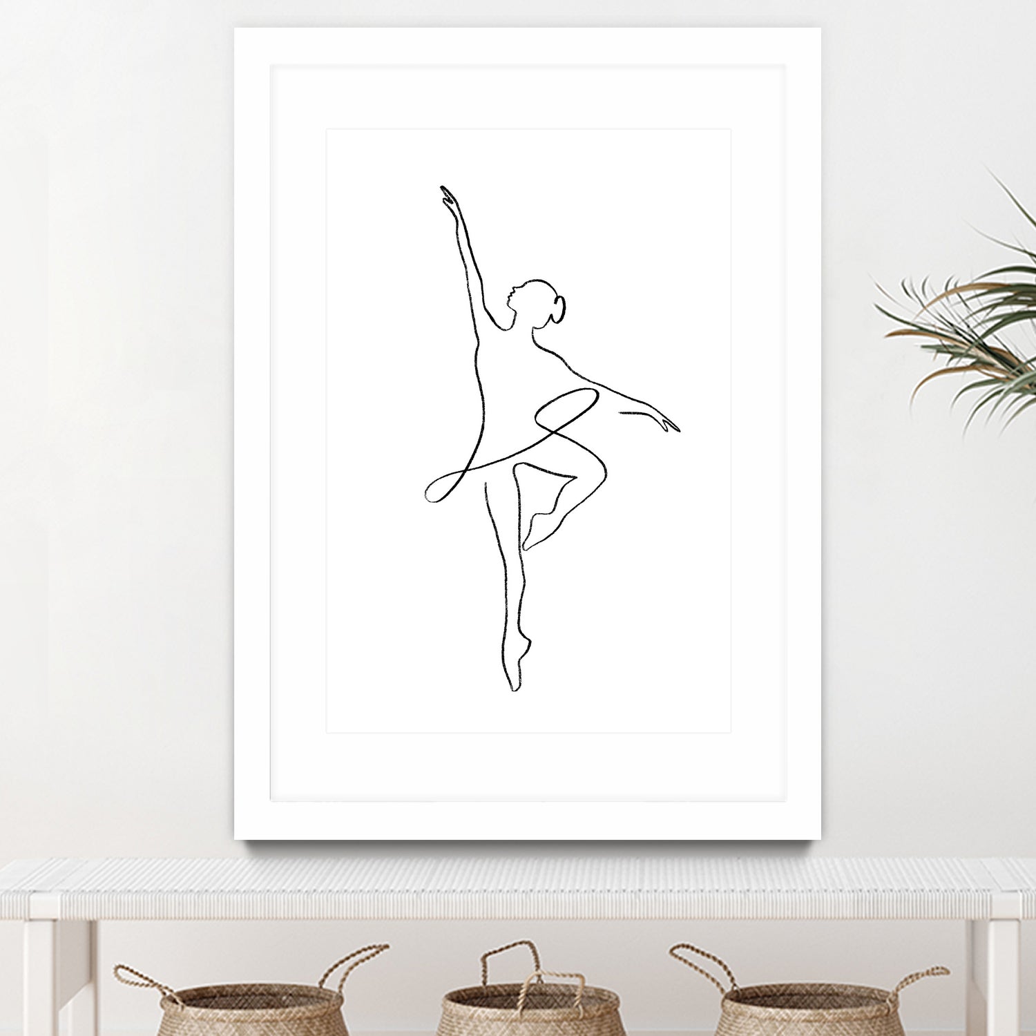 Ballerina Line Art by Jessica Carvalho on GIANT ART - black digital drawing