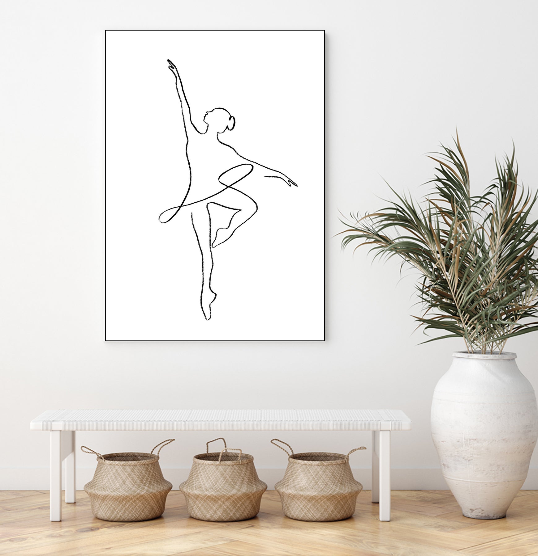 Ballerina Line Art by Jessica Carvalho on GIANT ART - black digital drawing