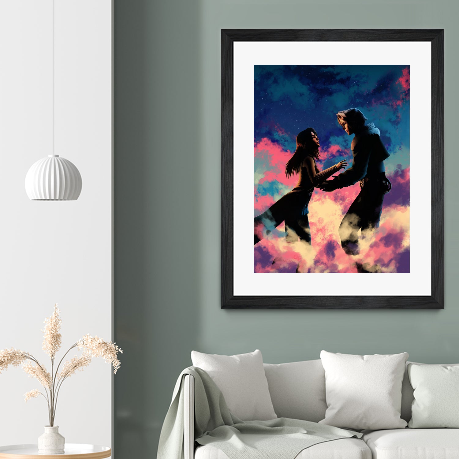 Squall and Rinoa couple FFVIII by MCAshe 24 on GIANT ART - blue digital painting