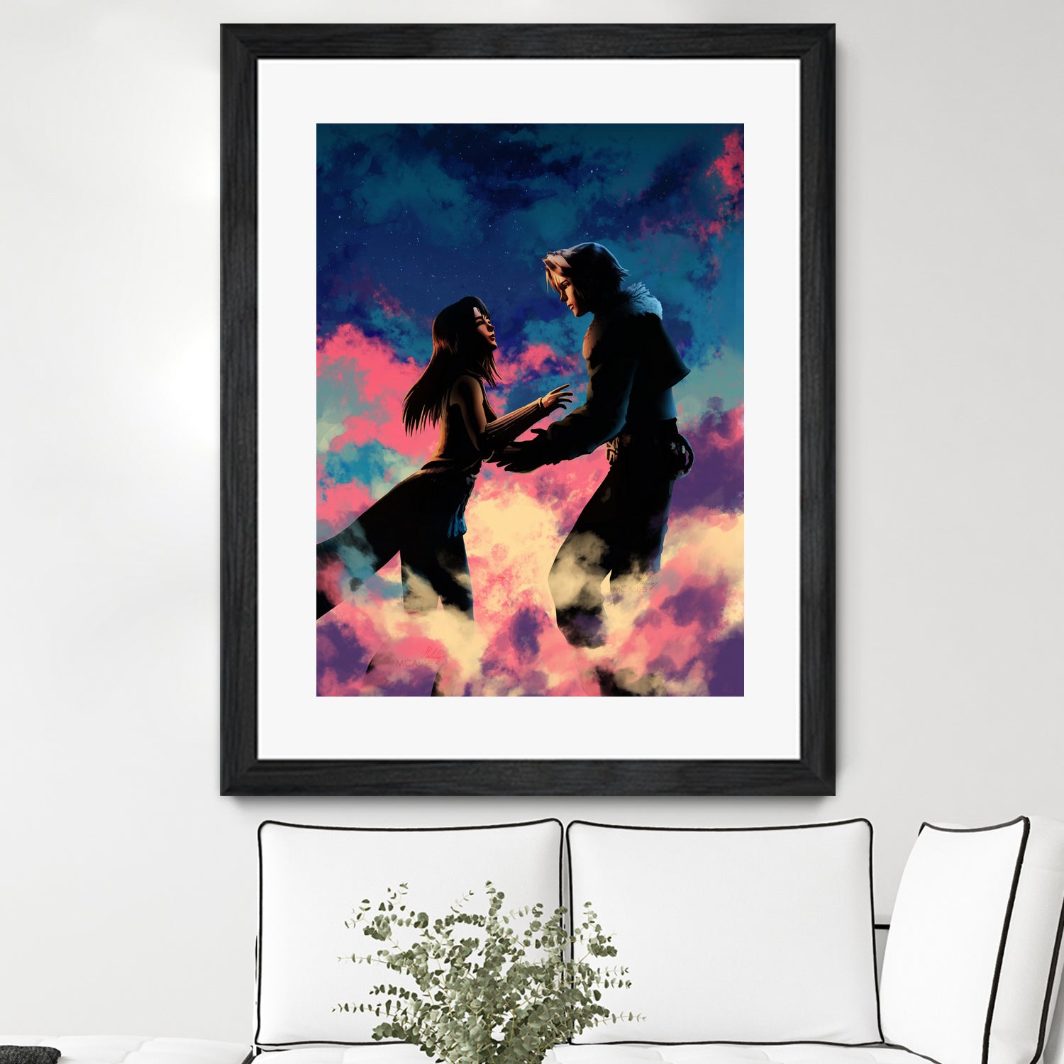 Squall and Rinoa couple FFVIII by MCAshe 24 on GIANT ART - blue digital painting