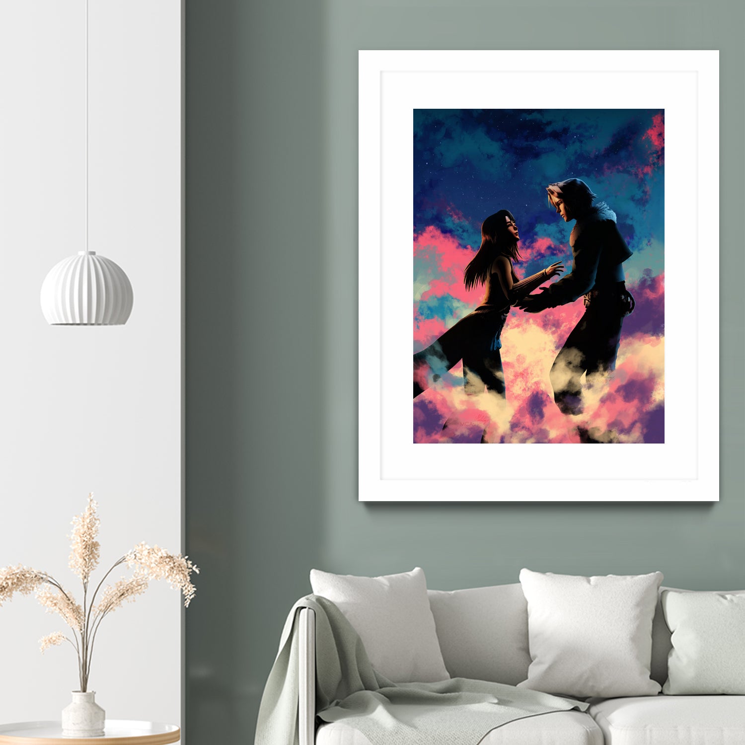 Squall and Rinoa couple FFVIII by MCAshe 24 on GIANT ART - blue digital painting