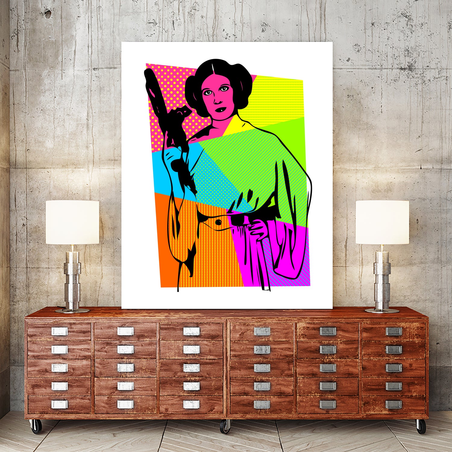 Princess Leia | Star Wars | Pop Art by William Cuccio on GIANT ART - pink digital painting
