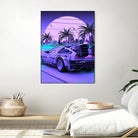 80s Delorean Cars by Muhammad Daffa Umar on GIANT ART - fuchsia photo manipulation