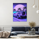 80s Delorean Cars by Muhammad Daffa Umar on GIANT ART - fuchsia photo manipulation