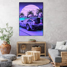 80s Delorean Cars by Muhammad Daffa Umar on GIANT ART - fuchsia photo manipulation