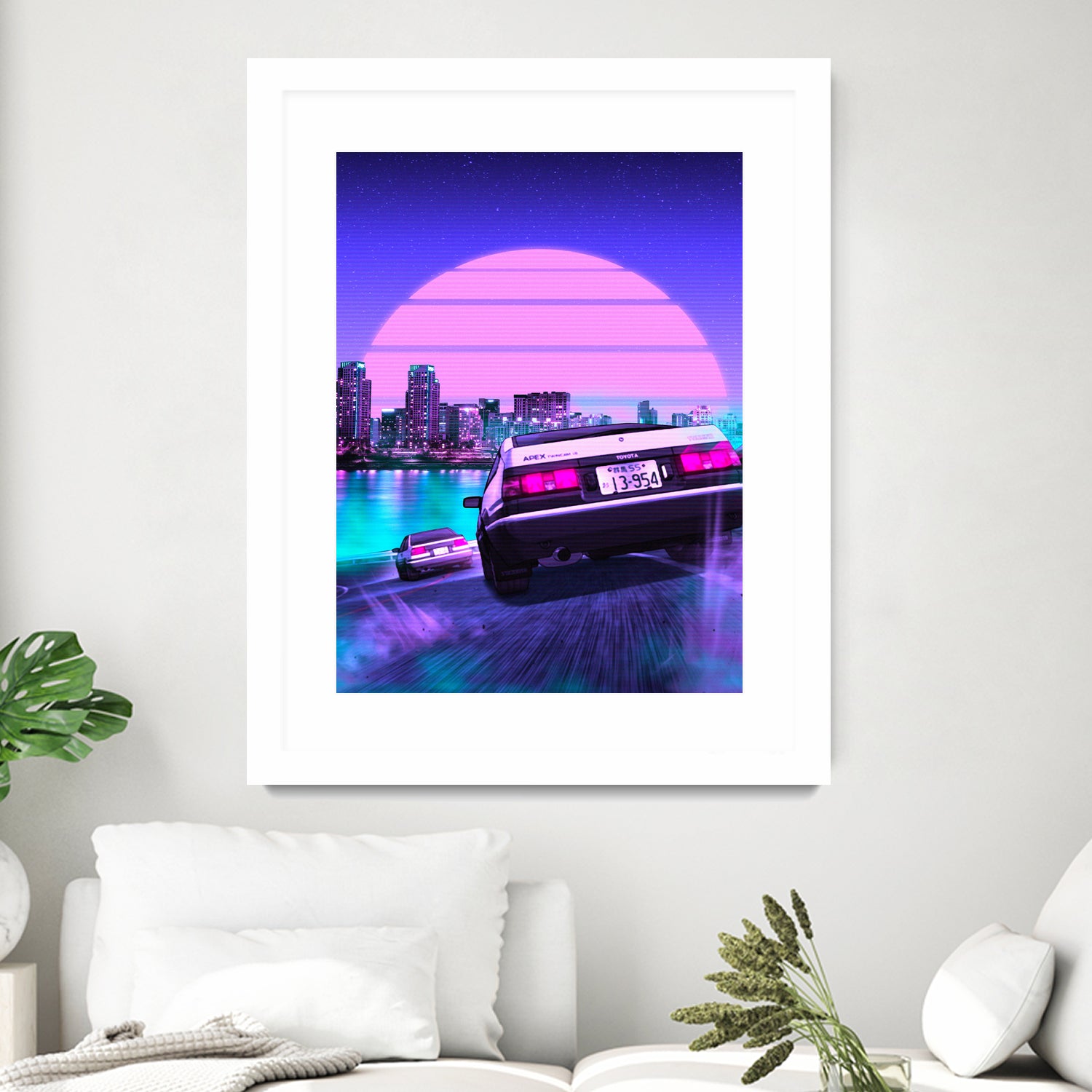 Initial D retrowave by Muhammad Daffa Umar on GIANT ART - fuchsia photo manipulation