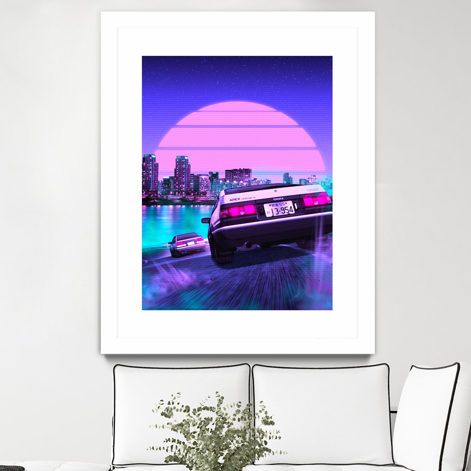 Initial D retrowave by Muhammad Daffa Umar on GIANT ART - fuchsia photo manipulation