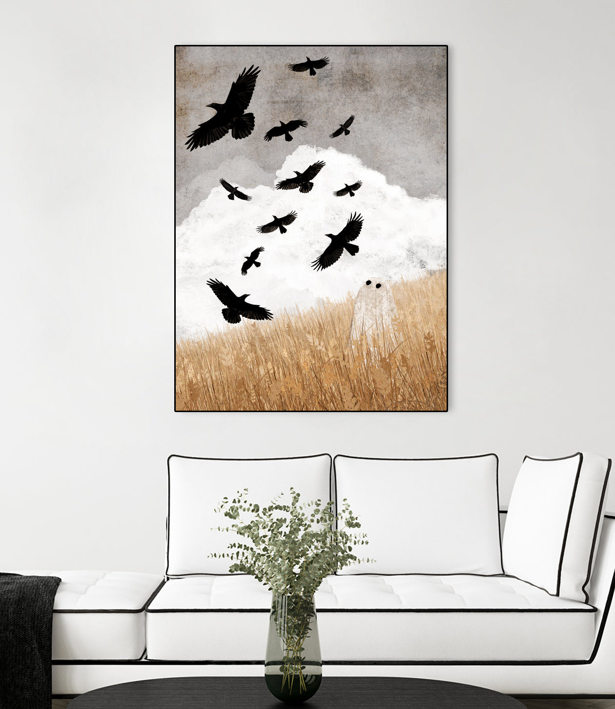 Walter and The Crows by Katherine Blower on GIANT ART - gray digital painting