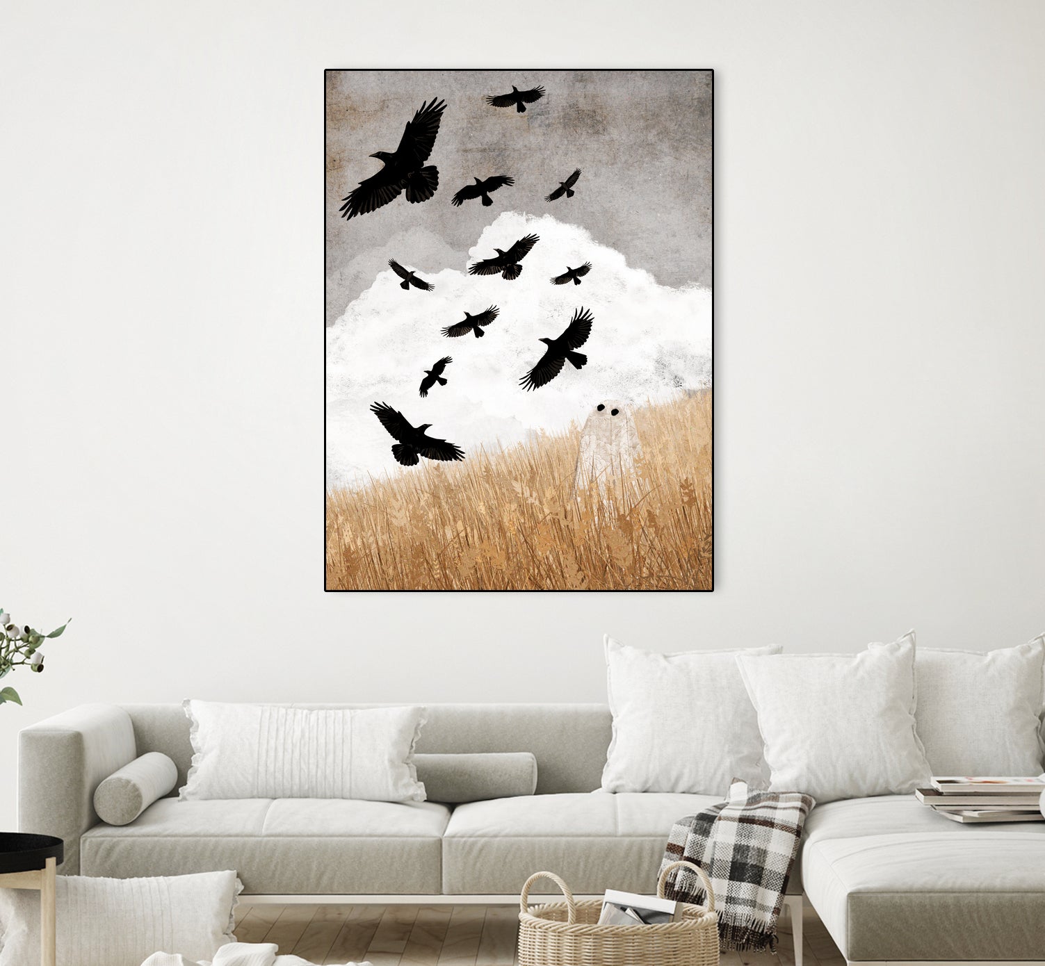 Walter and The Crows by Katherine Blower on GIANT ART - gray digital painting