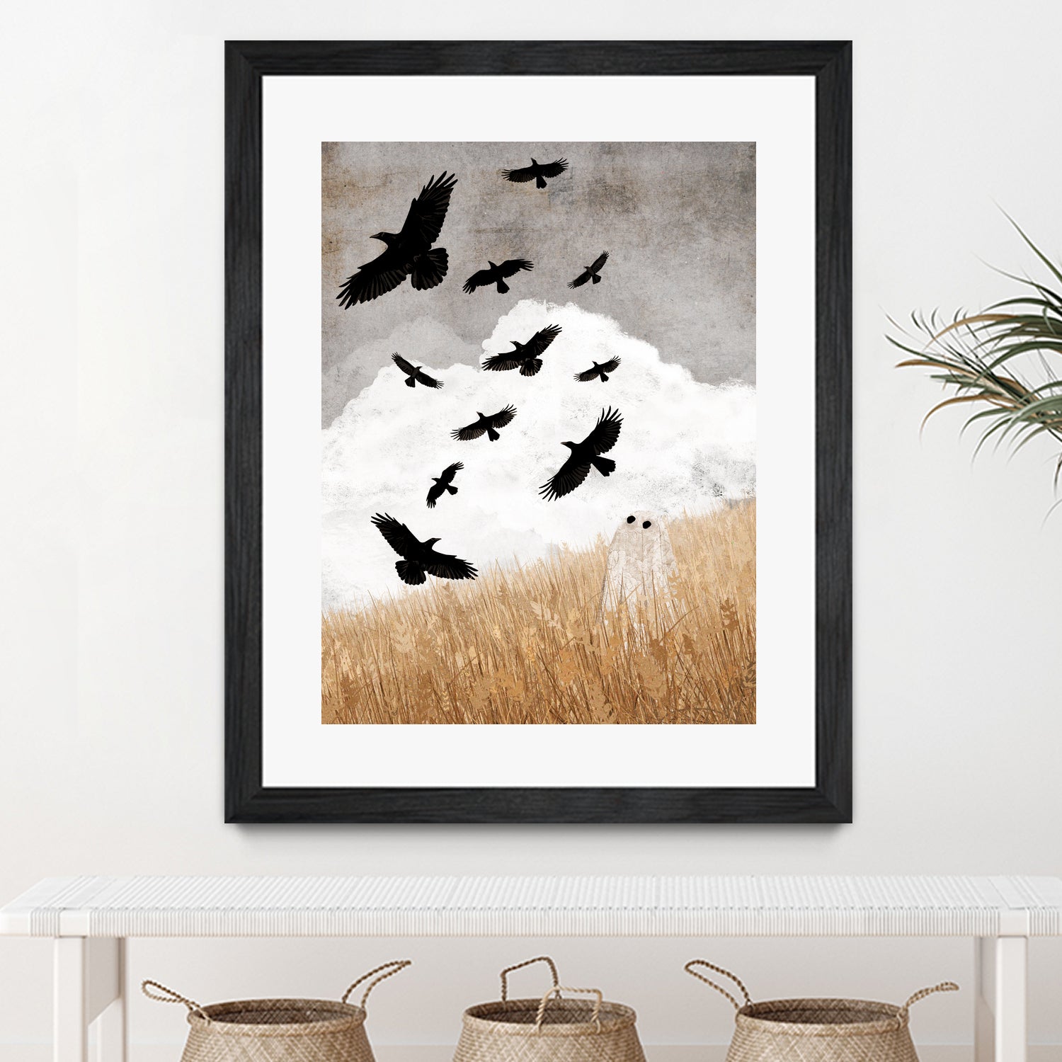 Walter and The Crows by Katherine Blower on GIANT ART - gray digital painting