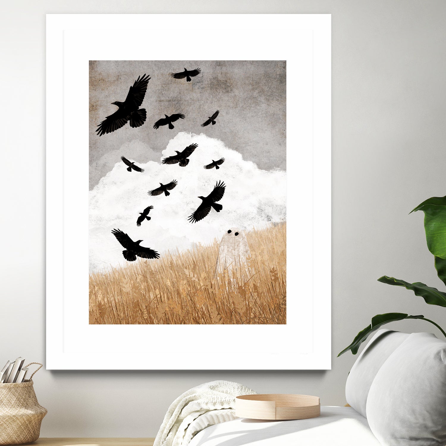 Walter and The Crows by Katherine Blower on GIANT ART - gray digital painting