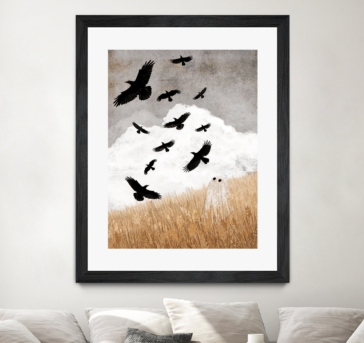 Walter and The Crows by Katherine Blower on GIANT ART - gray digital painting