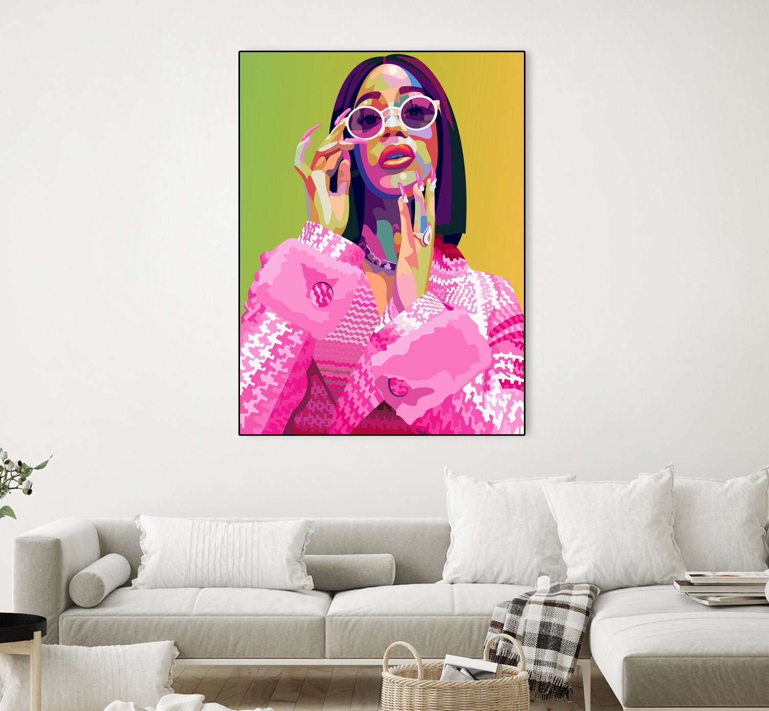 Cardi B Poster Print, Colorful Pop-Art, Wall Art Gift by kim huynh on GIANT ART - pink digital painting