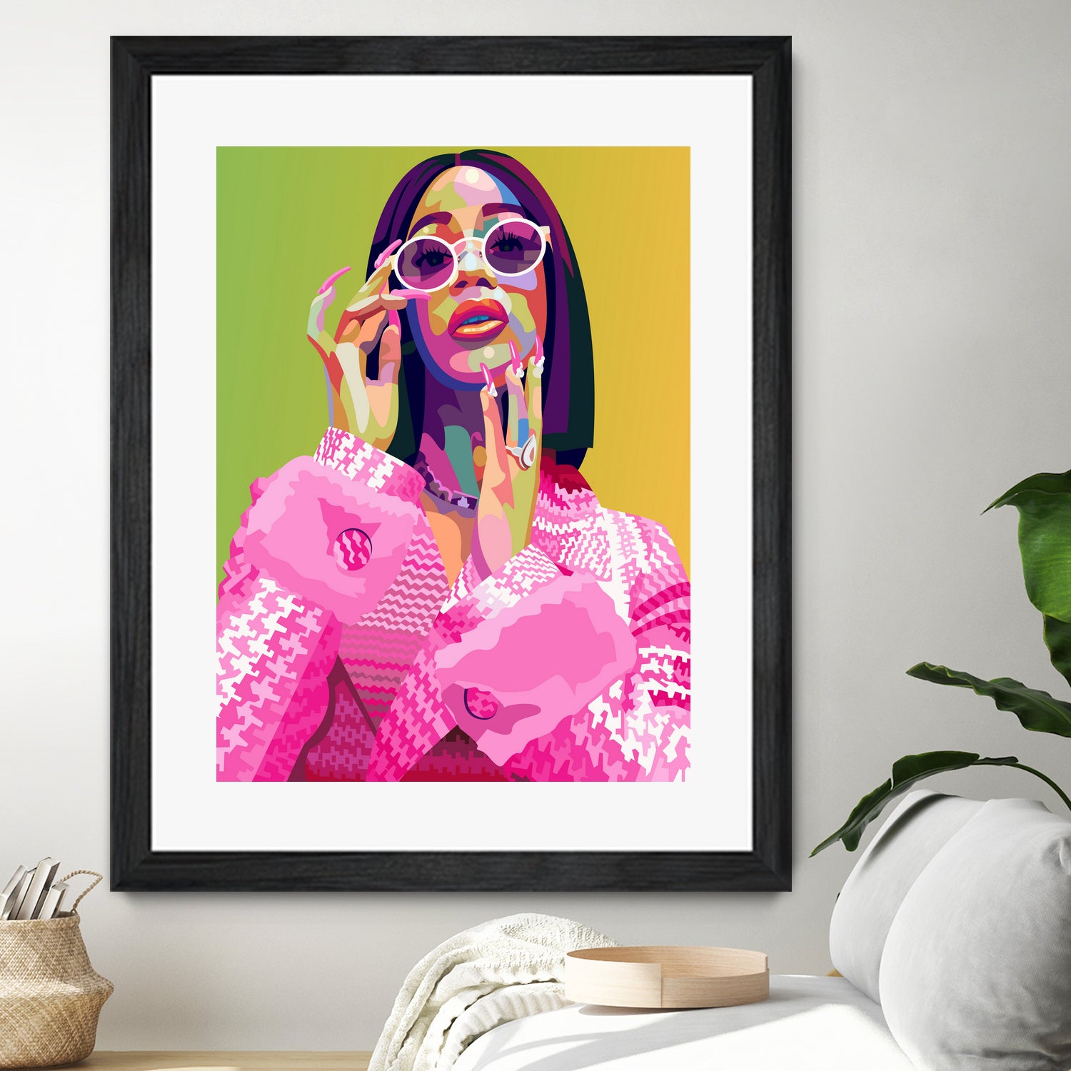 Cardi B Poster Print, Colorful Pop-Art, Wall Art Gift by kim huynh on GIANT ART - pink digital painting