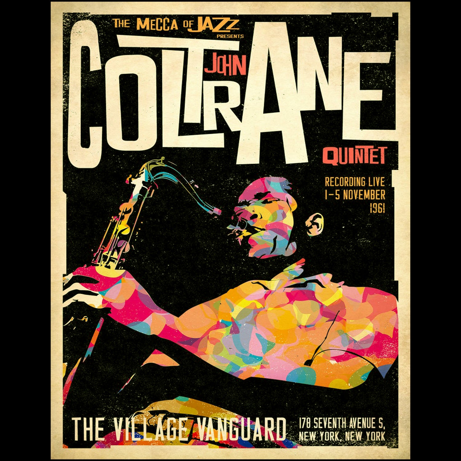 John Coltrane Retro Style by Michael Anna on GIANT ART - white digital painting