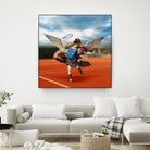 The Tennis Player by José Luis Guerrero on GIANT ART - blue photo manipulation