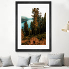 Pine tree with lake scenic at Emerald Bay Lake Tahoe by sutee monchitnukul on GIANT ART - orange photo manipulation