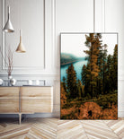 Pine tree with lake scenic at Emerald Bay Lake Tahoe by sutee monchitnukul on GIANT ART - orange photo manipulation