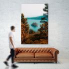 Beautiful island view at Emerald Bay Lake Tahoe California by sutee monchitnukul on GIANT ART - blue photo manipulation