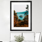 Beautiful island view at Emerald Bay Lake Tahoe California by sutee monchitnukul on GIANT ART - blue photo manipulation