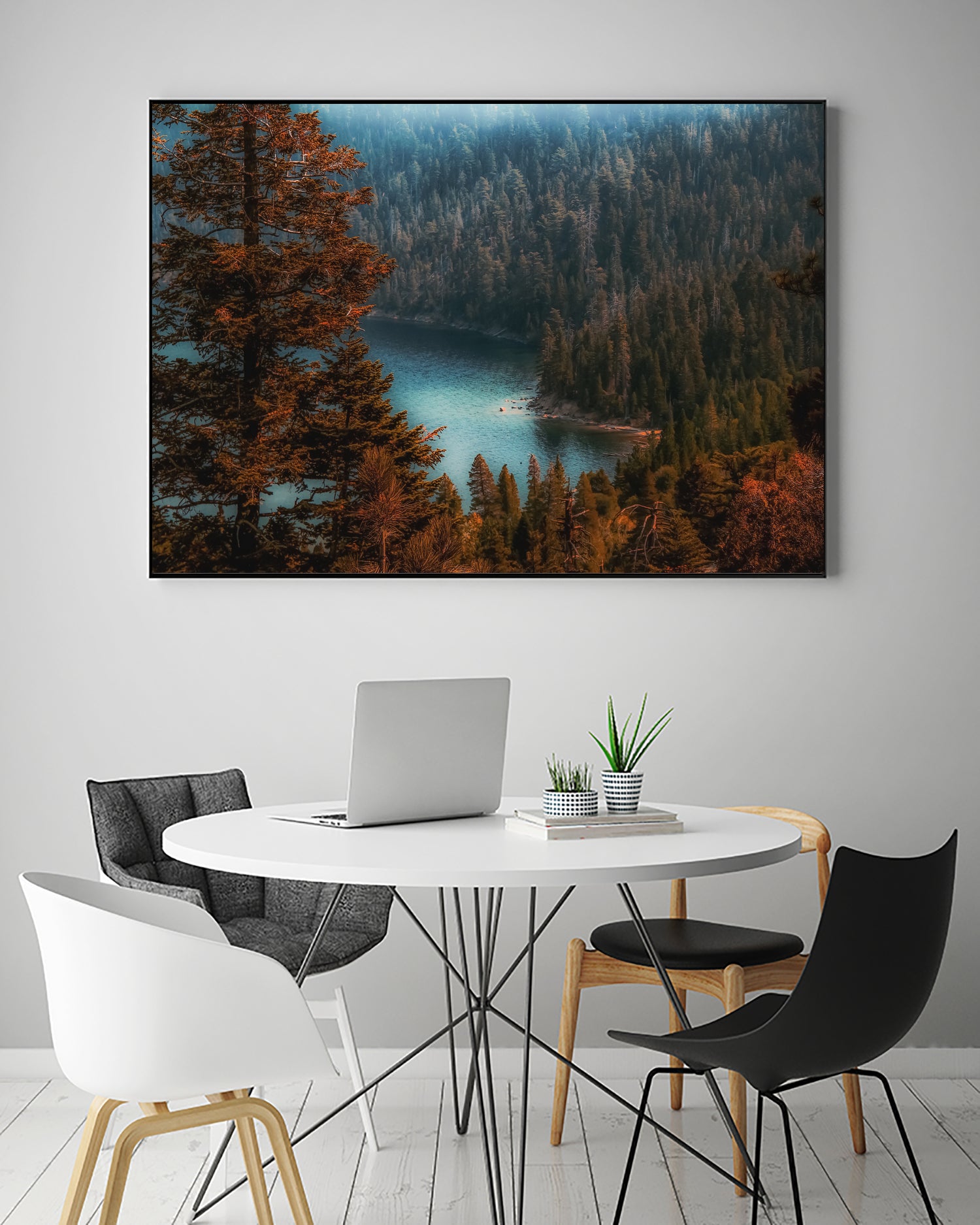 pine tree at Emerald Bay Lake Tahoe California USA by sutee monchitnukul on GIANT ART - red photo manipulation